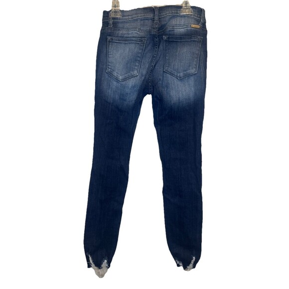 KanCan Jeans Womens 7/27 Blue Mid Rise Skinny Distressed Raw Hem Style K1183A - Picture 4 of 12